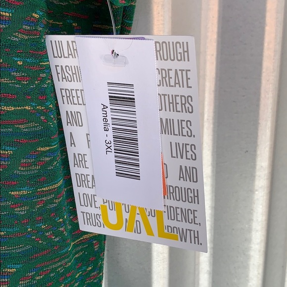 NWT Lularoe Green Amelia Day Dress 3XL - Picture 5 of 9